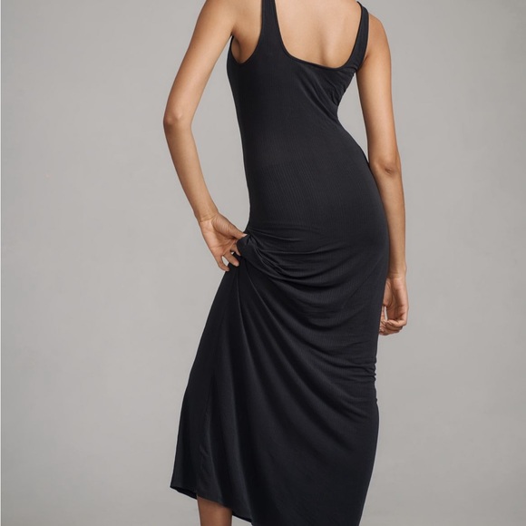 Anthropologie Knit Slip Dress Elegant Black Maxi Dress NWT XXS - Picture 4 of 5